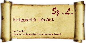 Szigyártó Lóránt névjegykártya