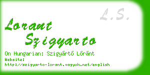 lorant szigyarto business card