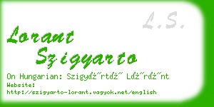 lorant szigyarto business card